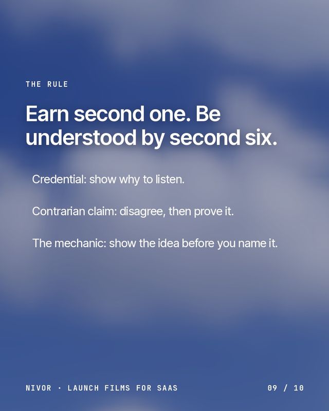 The rule: earn second one, be understood by second six.